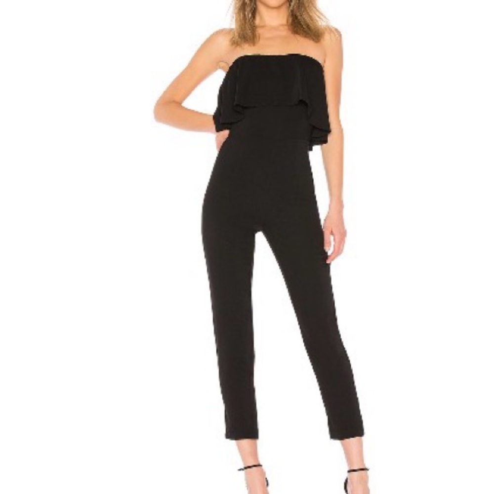 Superdown Black Strapless Jumpsuit